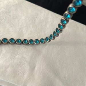 Swarovski round cut light blue crystal tennis bracelet